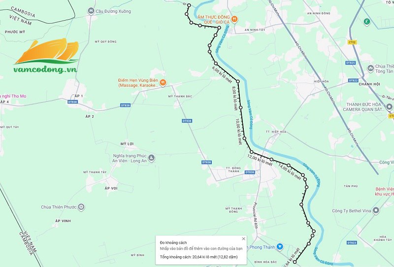 096.90.01 Hình vẽ vệ tinh đường bờ Tây sông Vàm Cỏ Đông